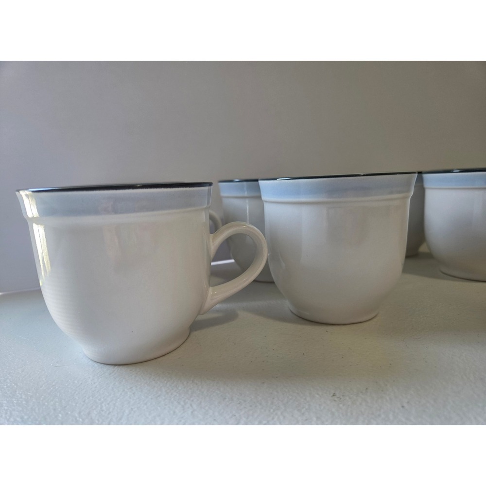 Johann Haviland Crowning Fashion Blue Band Coffee Mugs Tea Cups Set of 8 Japan